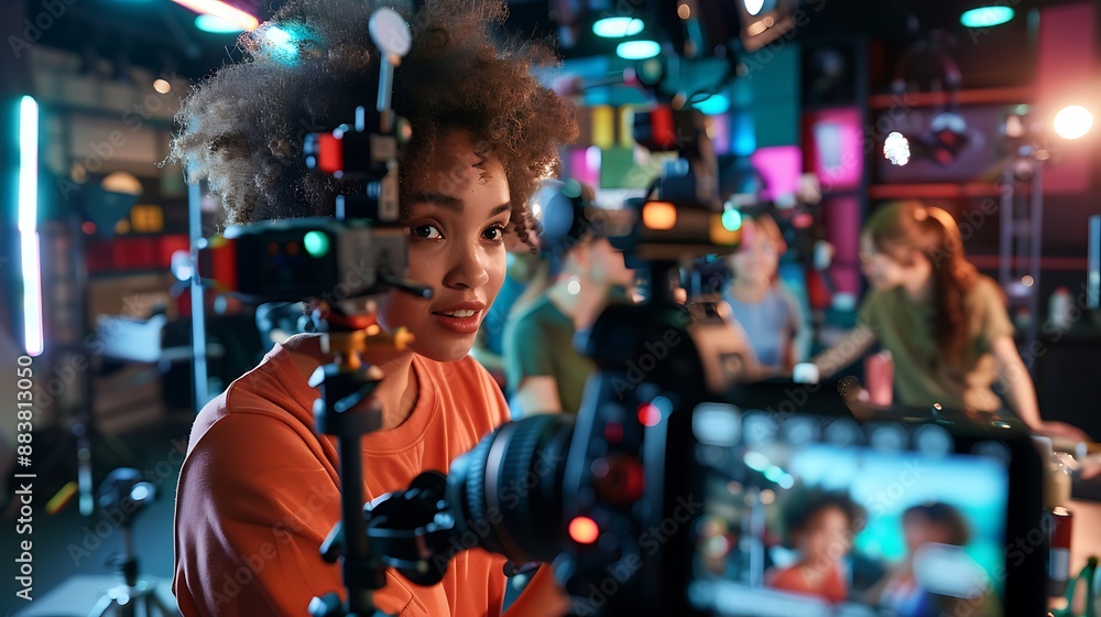 Professional Live Streaming E-Commerce Studio with Host and Crew Professional Live Streaming E-Commerce Studio with Host and Crew