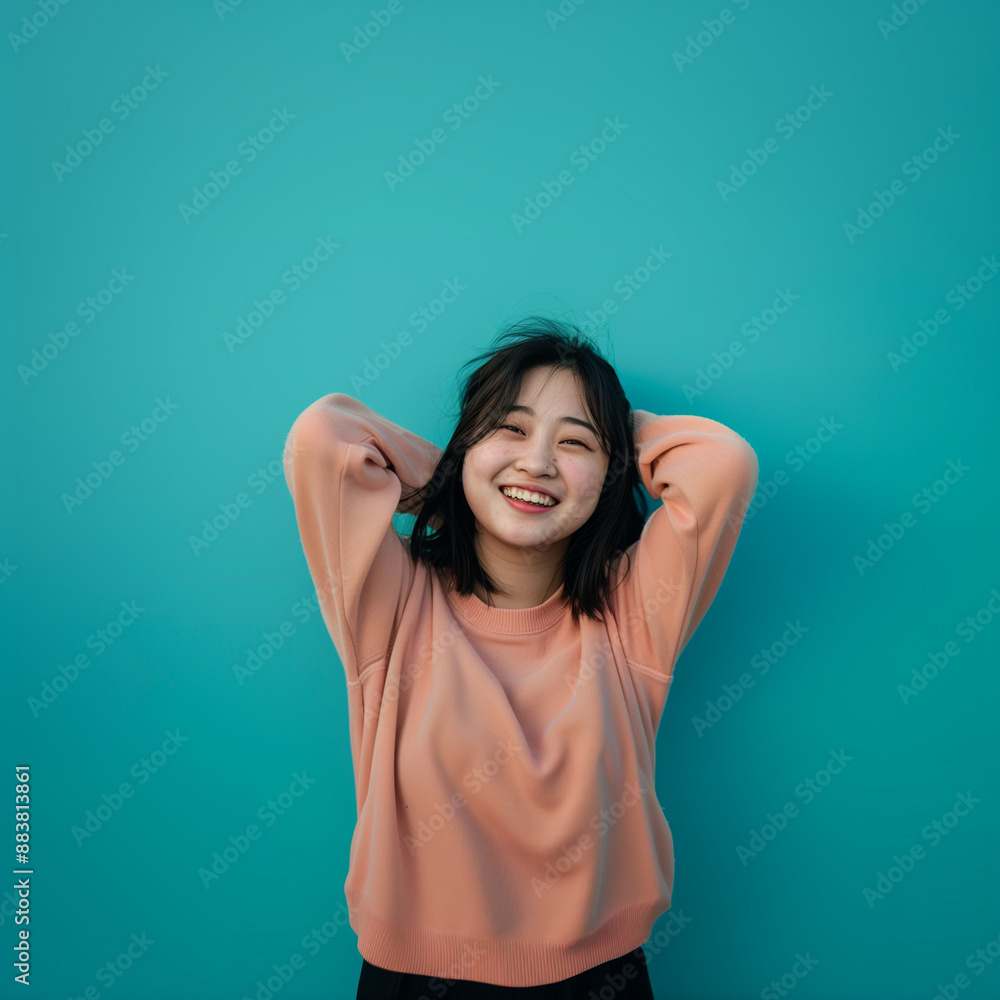 Fototapeta premium 可愛い笑顔のアジア人女性