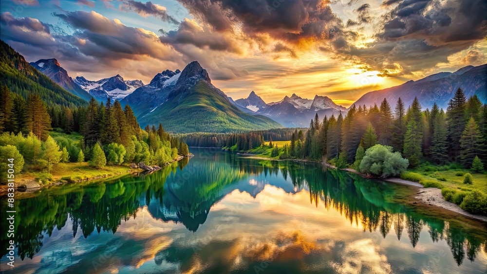 Obraz premium A collection of breathtaking landscapes showcasing the beauty of nature, stunning, landscapes, world, travel, scenic, nature