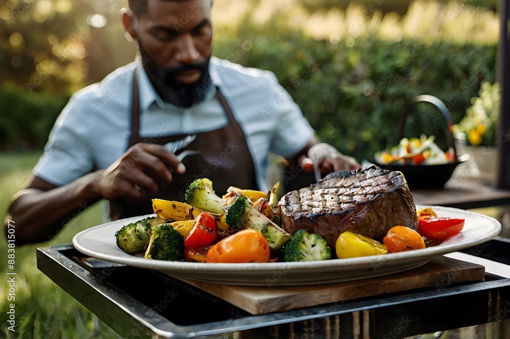 Savory Steak and Vegetables Outdoor Cookout image Generated by Ai Savory Steak and Vegetables Outdoor Cookout image Generated by Ai