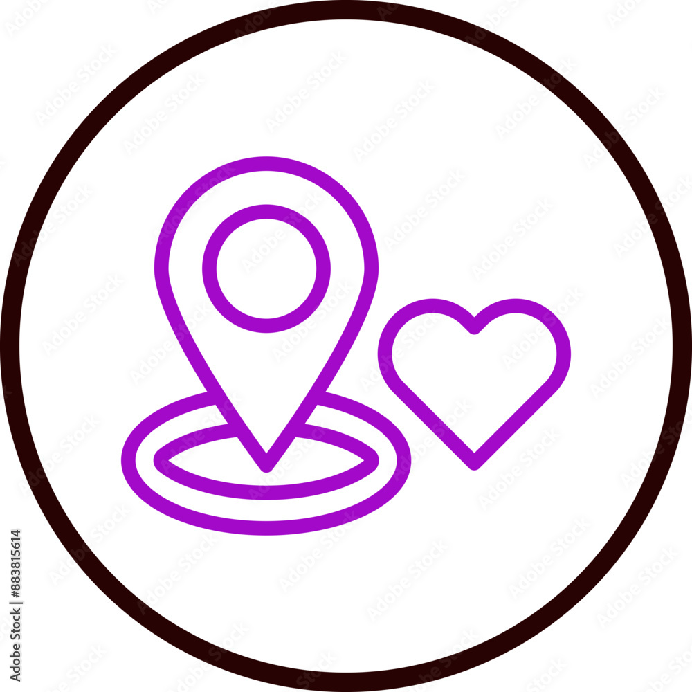 Favorite Destination Vector Line Purple Circle Black Favorite Destination Vector Line Purple Circle Black