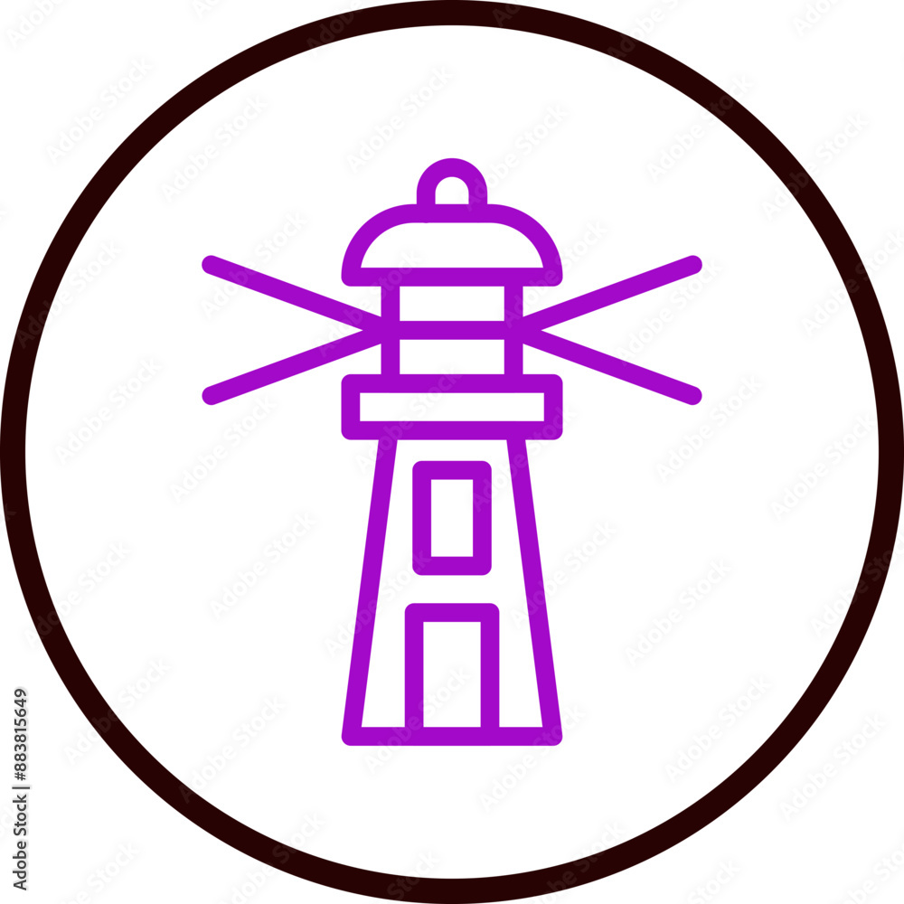 Lighthouse Vector Line Purple Circle Black Lighthouse Vector Line Purple Circle Black