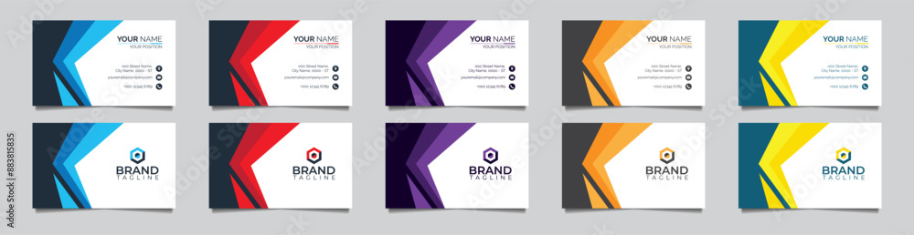 Naklejka premium Clean professional business card template visiting card