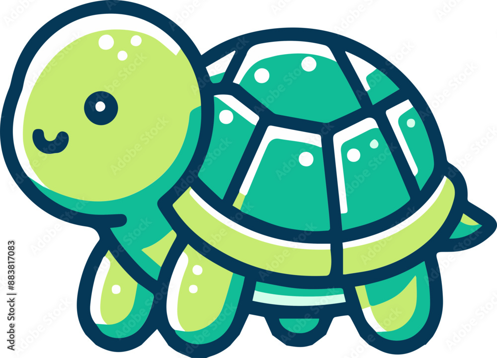 Cute cartoon turtle with a green shell and a big smile. Perfect for children's books, illustrations, and designs. Cute cartoon turtle with a green shell and a big smile. Perfect for children's books, illustrations, and designs.