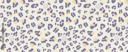 beautiful abstract foot print geometric decorative artistic element background allover seamless pattern design illustration in berry yellow pink color combination for digital home textile and apparels