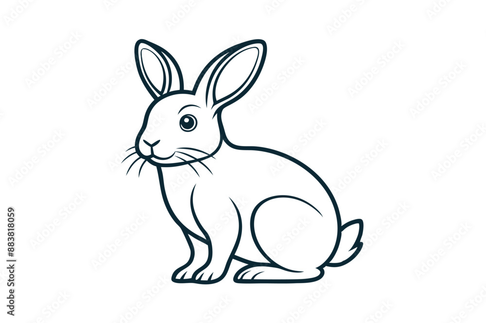 Cute bunny rabbit outline sketch vector illustration. Cute bunny rabbit outline sketch vector illustration.