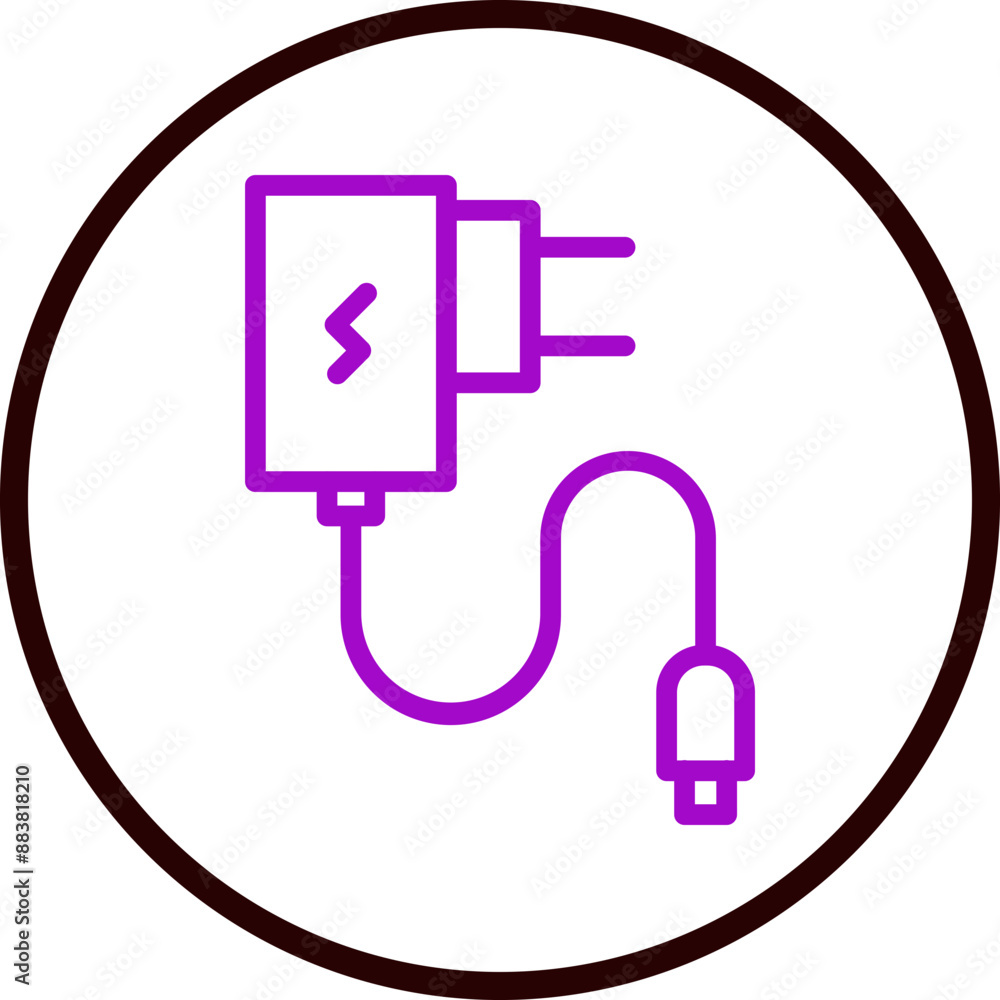 Adapter Vector Line Purple Circle Black Adapter Vector Line Purple Circle Black