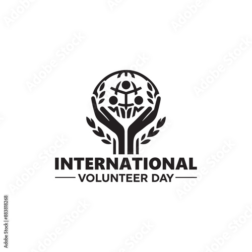 international voluntary day logo, voluntary day vector illustration, voluntary day poster design