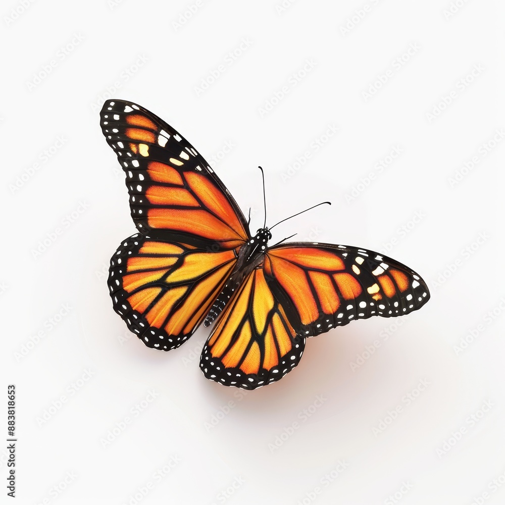 Fototapeta premium 3d Monarch butterfly isolated on the white background