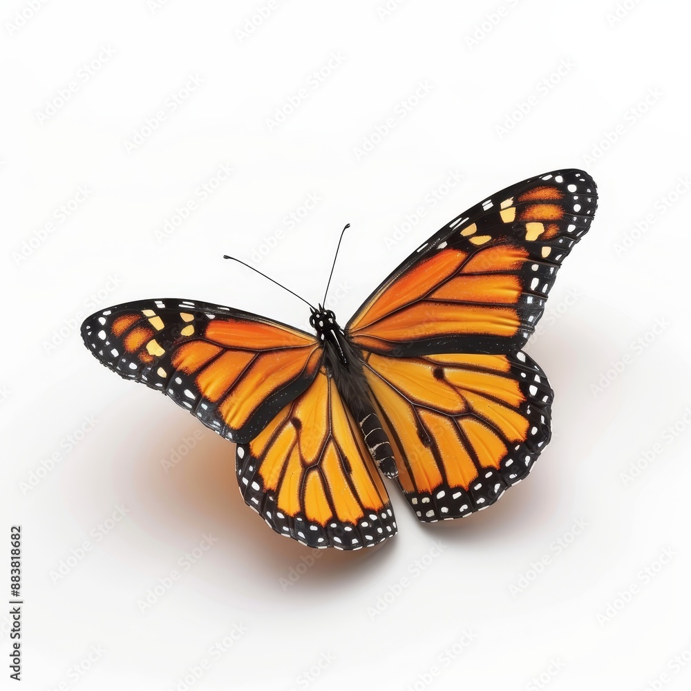 Fototapeta premium 3d Monarch butterfly isolated on the white background