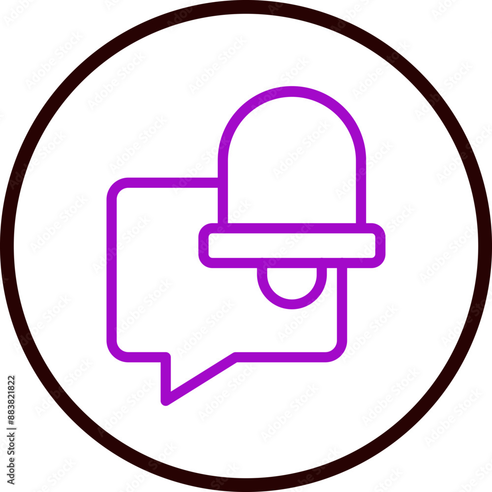 Notification Vector Line Purple Circle Black Notification Vector Line Purple Circle Black