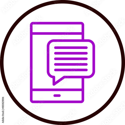Messages Vector Line Purple Circle Black