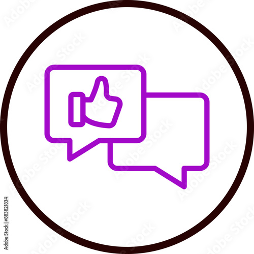 Positive Review Vector Line Purple Circle Black