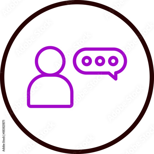 User Vector Line Purple Circle Black
