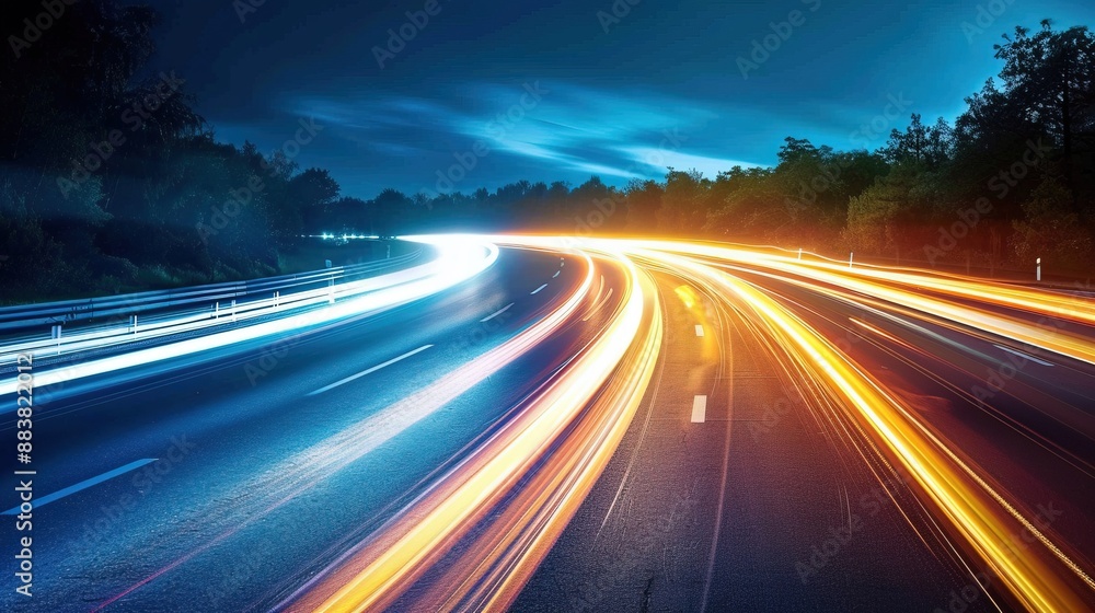 Nighttime Car Light Trails Nighttime Car Light Trails