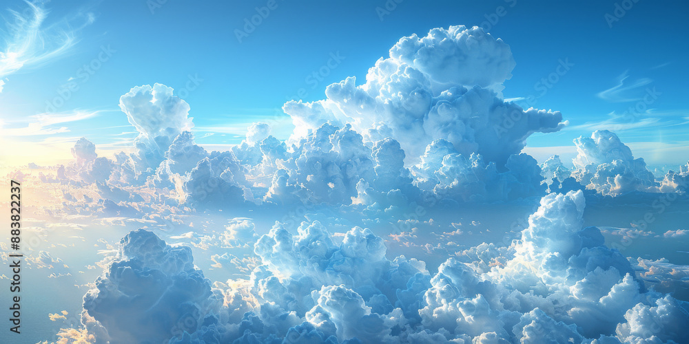 Naklejka premium 青空と白い雲