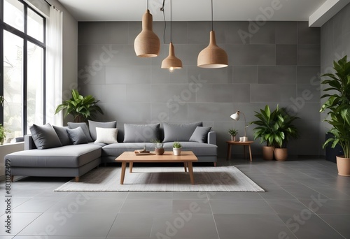 Wallpaper Mural Mockup poster frames on the wall of the room. Modern Interior mockup. Apartment background. Modern Japandi interior design. 3D render Torontodigital.ca