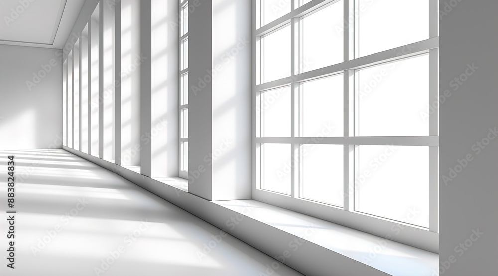 empty white room with windows empty white room with windows