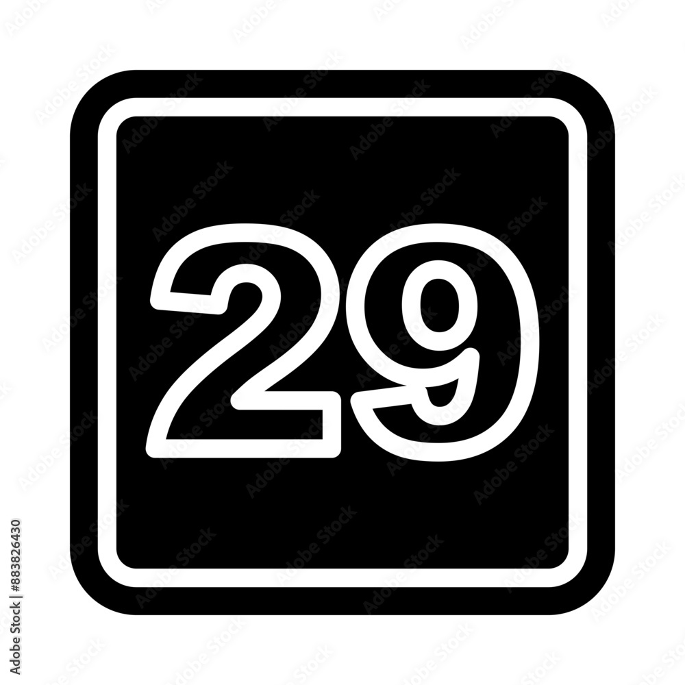 29 Number Vector Glyph Icon Design 29 Number Vector Glyph Icon Design