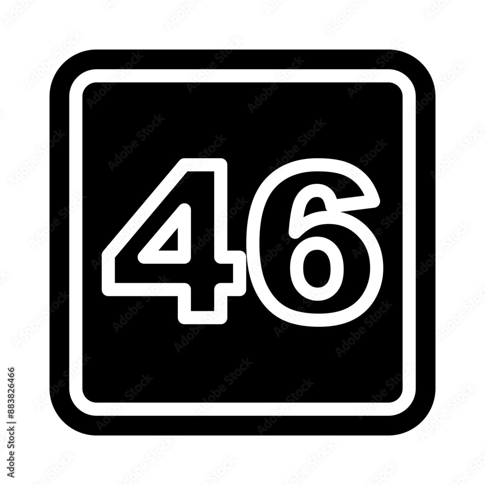 46 Number Vector Glyph Icon Design 46 Number Vector Glyph Icon Design