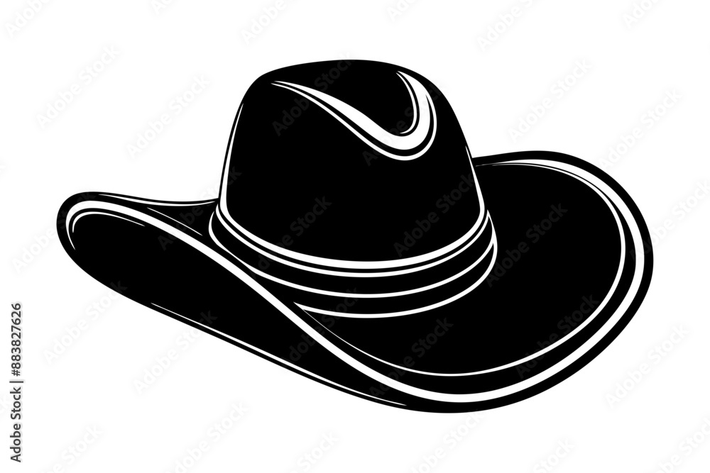 Cowgirl and Cowboy Hat SVG Silhouette Cowgirl and Cowboy Hat SVG Silhouette