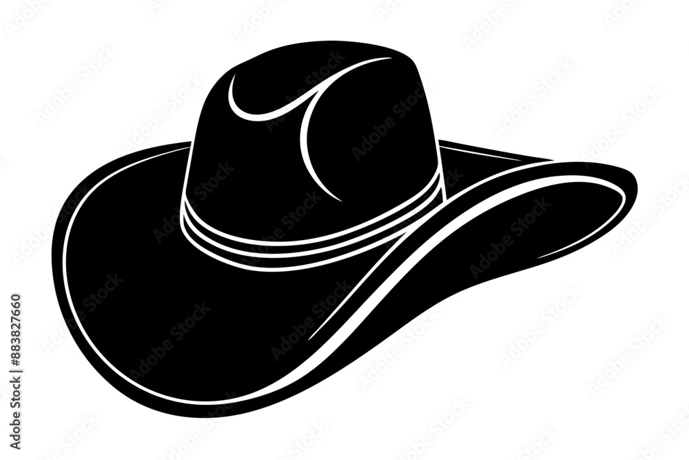 Cowgirl and Cowboy Hat SVG Silhouette Cowgirl and Cowboy Hat SVG Silhouette