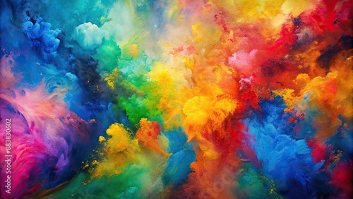 Abstract painted background with vibrant colors and textures, artistic, colorful, paint splatter, texture