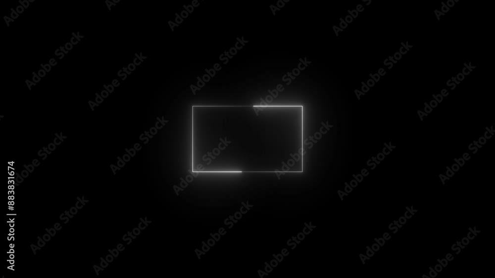 Neon mailfill icon white glowing black background animation Neon mailfill icon white glowing black background animation