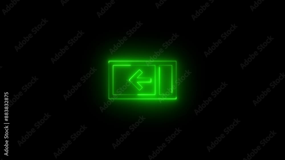 Neon openpane icon green glowing black background animation Neon openpane icon green glowing black background animation