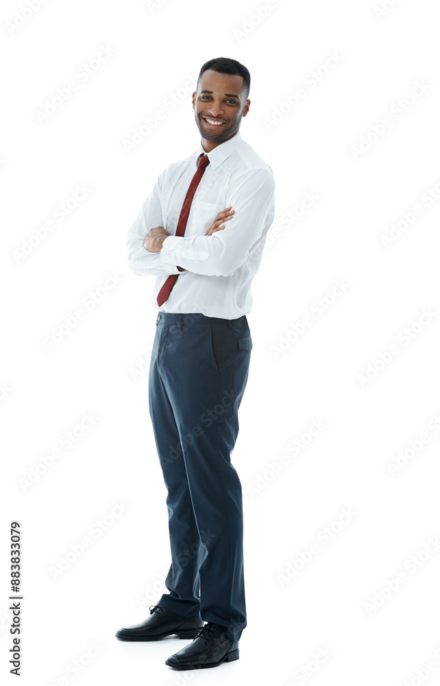 Crossed arms, lawyer and portrait of businessman on a white background with attitude, confidence or ambition. Professional, corporate and person with pride for legal career, work or job in studio Crossed arms, lawyer and portrait of businessman on a white background with attitude, confidence or ambition. Professional, corporate and person with pride for legal career, work or job in studio