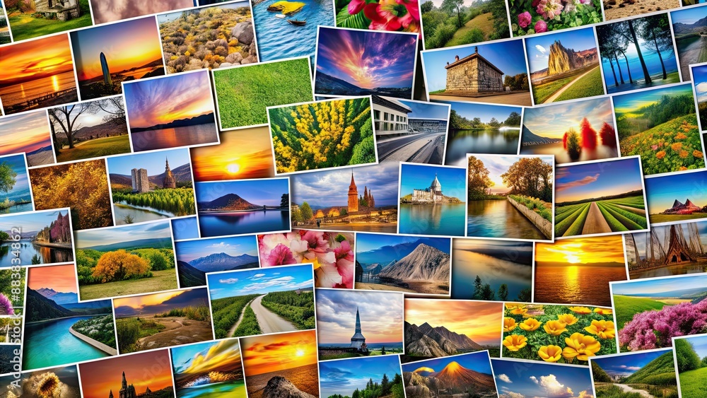 Fototapeta premium A vibrant and diverse collection of photos celebrating the art of photography , World photography day, camera, lens