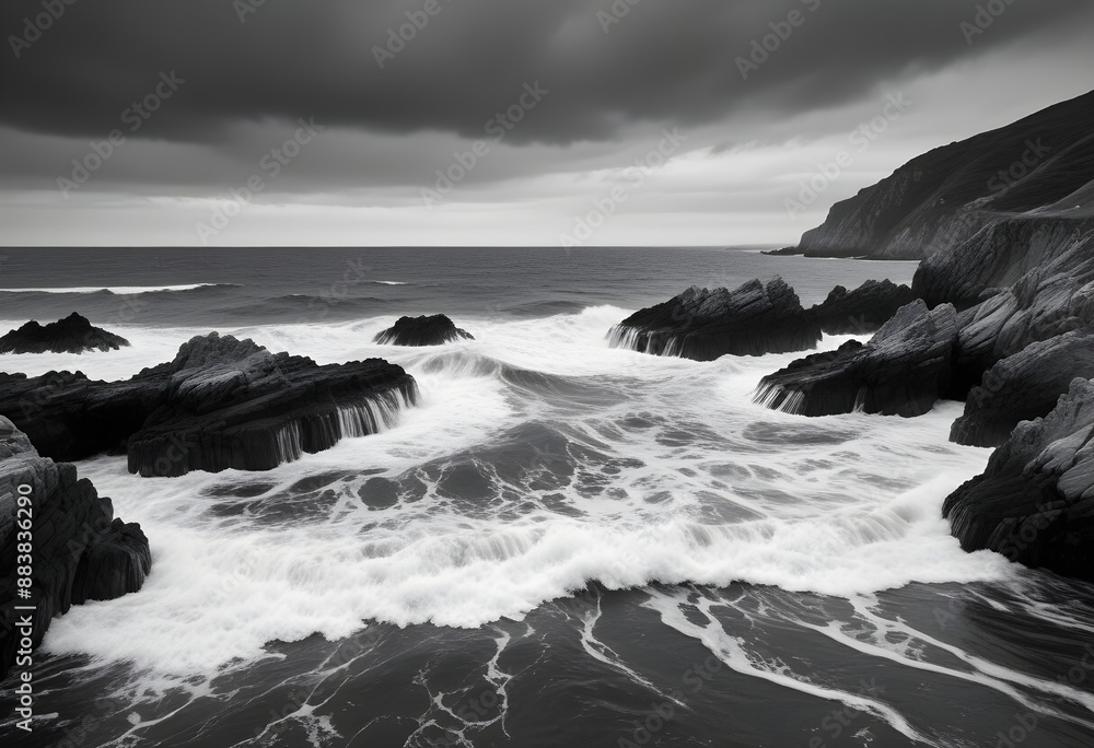 Obraz premium Beautiful beach scenery, high angle view of the sea