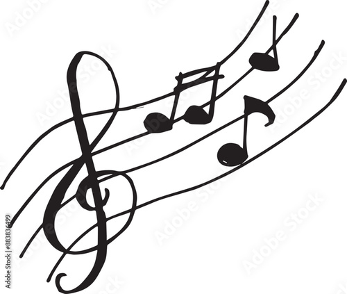 Music notes design element hand drawn style  photo