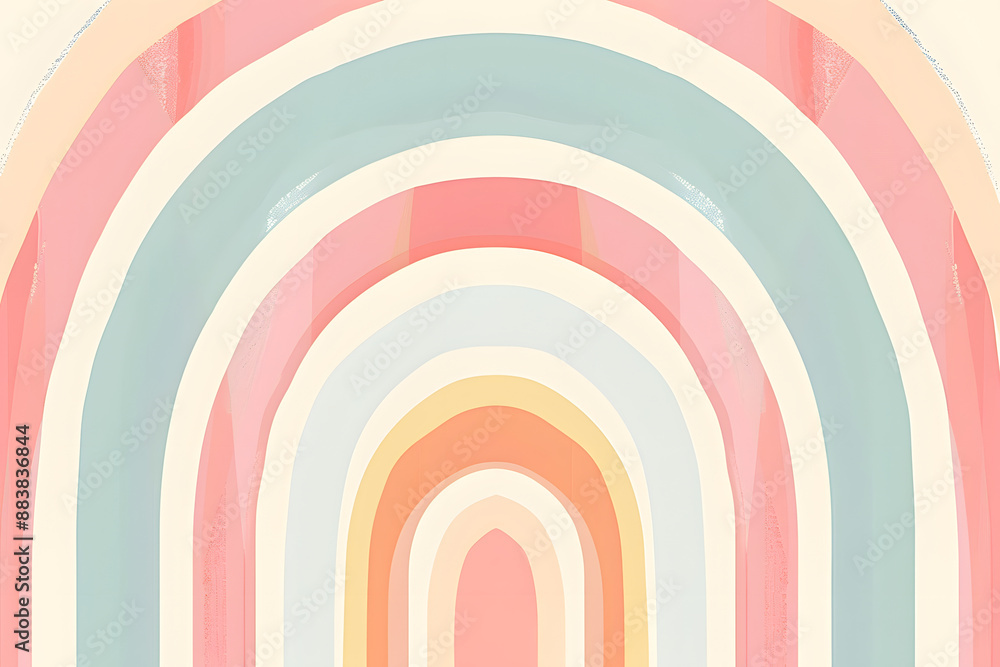 Cute pastel rainbow stripes and arches pattern background. Cute pastel rainbow stripes and arches pattern background.