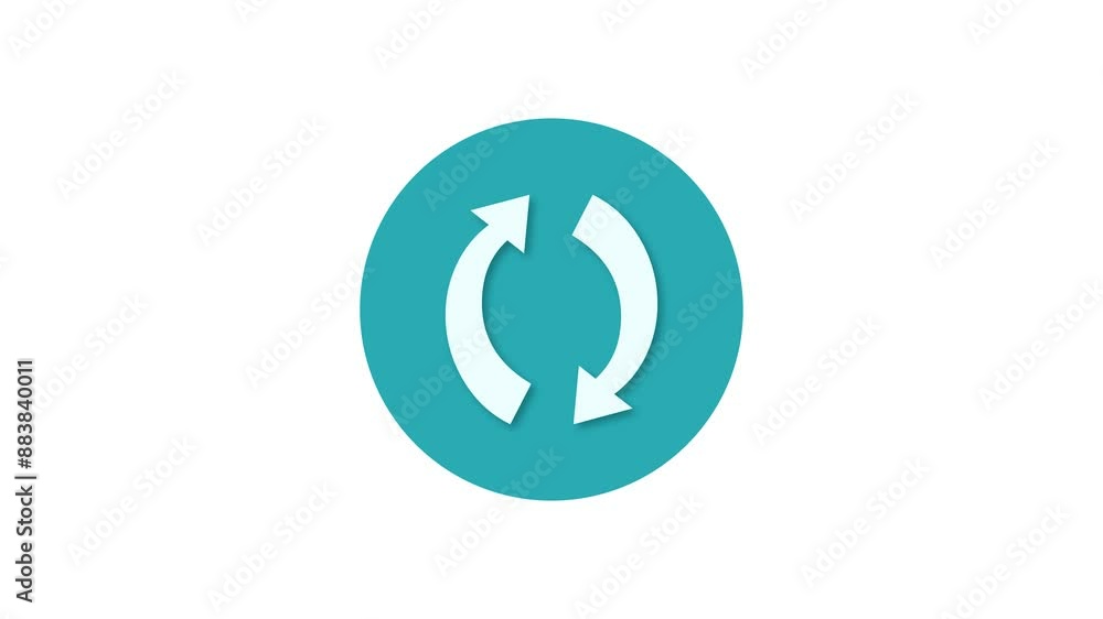 Arrow circle icon cyan color simple shape circle animation white background Arrow circle icon cyan color simple shape circle animation white background