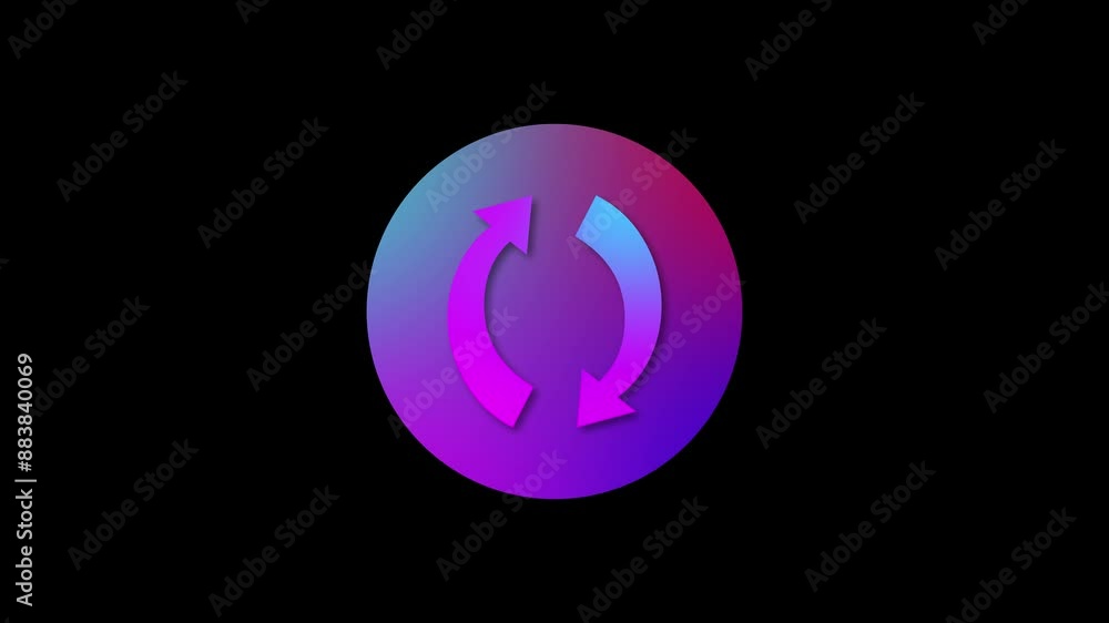 Arrow circle icon gradient colorful simple shape circle animation black background Arrow circle icon gradient colorful simple shape circle animation black background