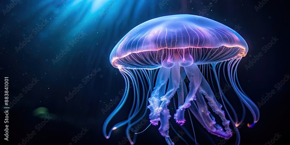Jellyfish glowing in the dark underwater, bioluminescent, ocean, marine life, underwater Jellyfish glowing in the dark underwater, bioluminescent, ocean, marine life, underwater