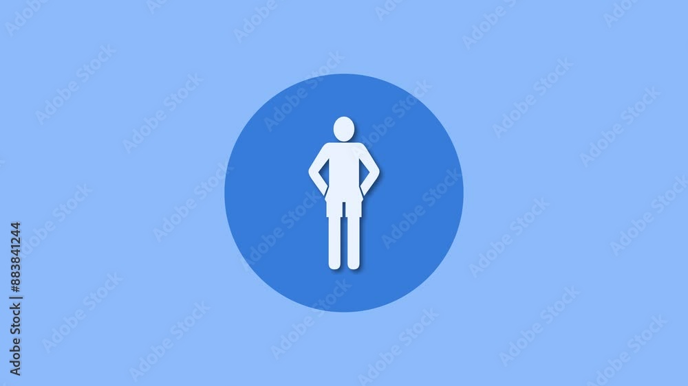 Boy icon blue color simple shape circle animation Boy icon blue color simple shape circle animation