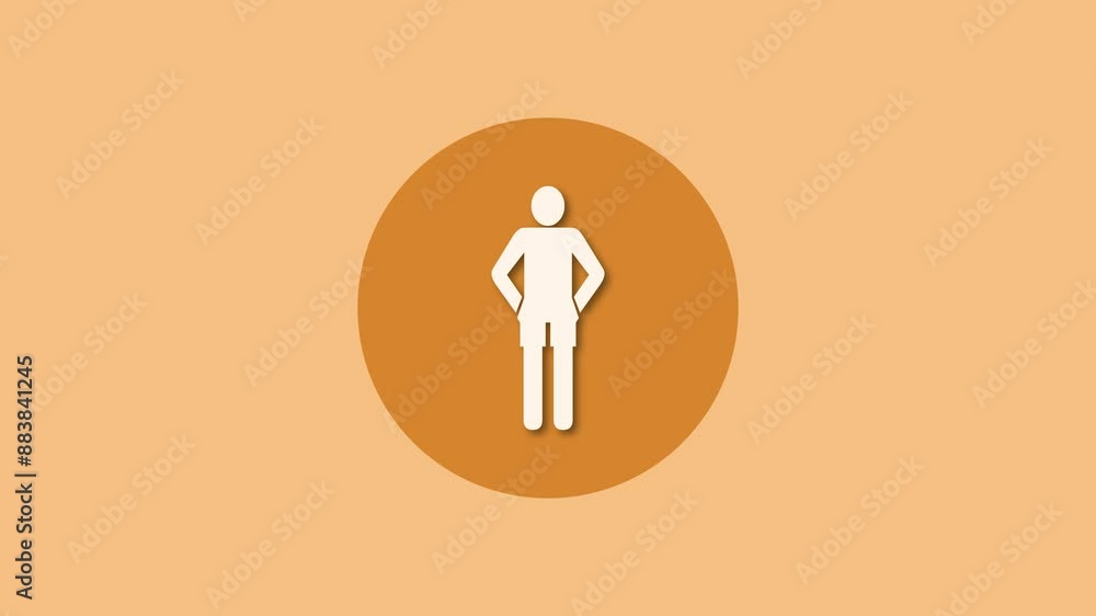 Boy icon brown color simple shape circle animation Boy icon brown color simple shape circle animation