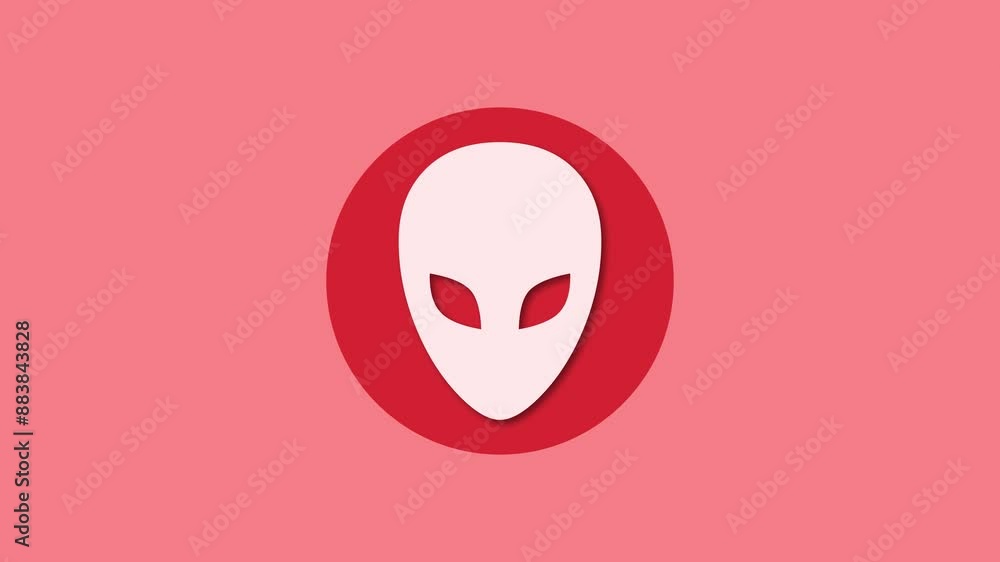 Face mask icon red color simple shape circle animation Face mask icon red color simple shape circle animation