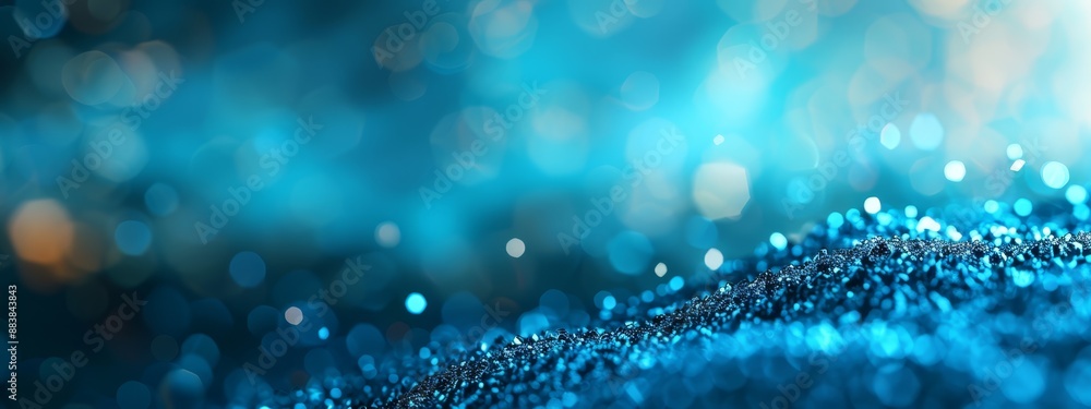 a blue backdrop bearing tiny clusters of blue and white specks at its base a blue backdrop bearing tiny clusters of blue and white specks at its base