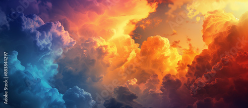 3d rendring colorful clouds, cinematic, vibrant, hyper realistic Color in motion, metaphor on the subject of design, creativity and imagination