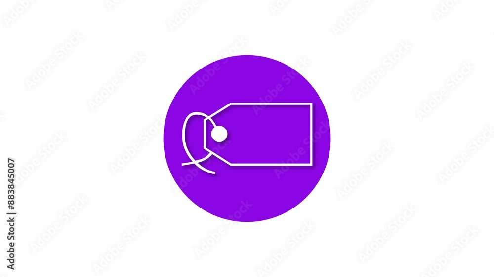 Label icon purple color simple shape circle animation white background Label icon purple color simple shape circle animation white background