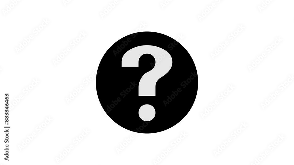 Question mark icon black color simple shape circle animation white background Question mark icon black color simple shape circle animation white background