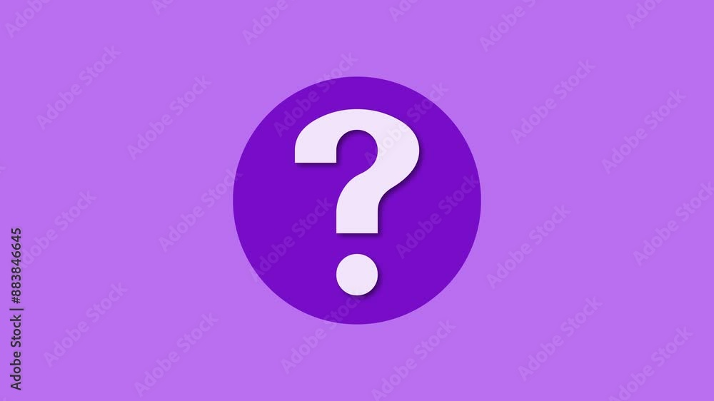 Question mark icon purple color simple shape circle animation Question mark icon purple color simple shape circle animation