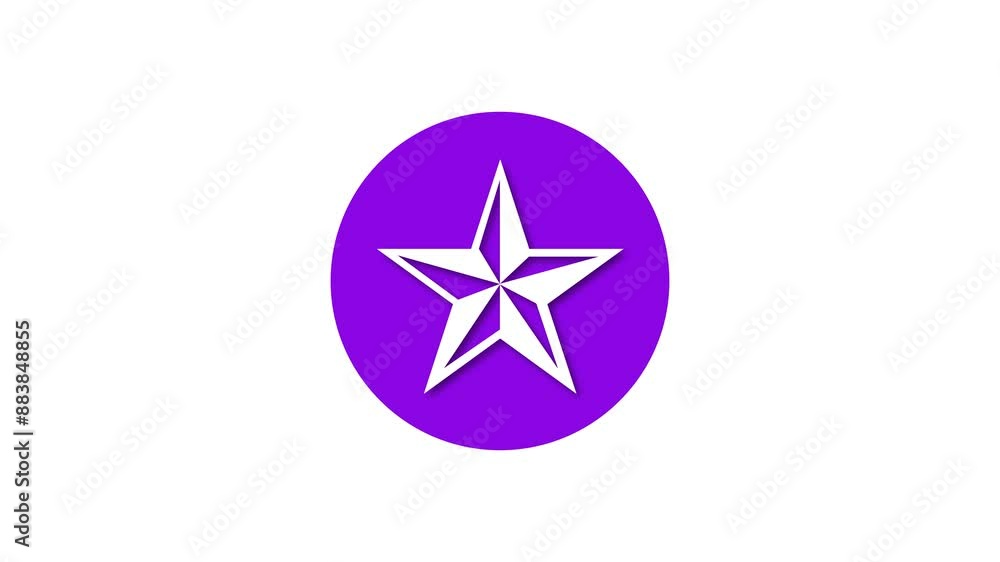 Star icon purple color simple shape circle animation white background Star icon purple color simple shape circle animation white background