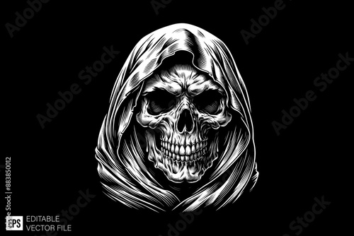 Dark art scary skull head vector design ideas templates