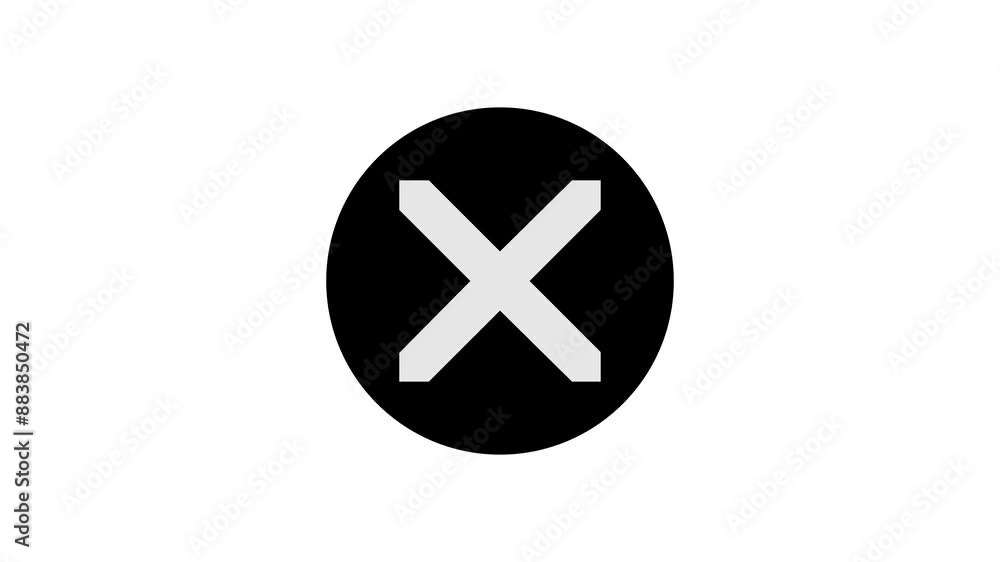 X mark icon black color simple shape circle animation white background X mark icon black color simple shape circle animation white background