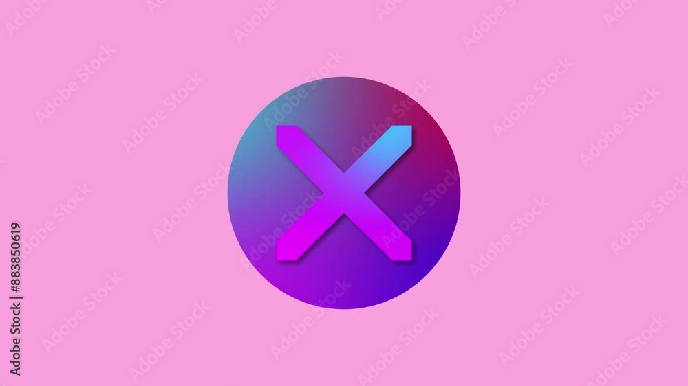 X mark icon gradient colorful simple shape circle animation X mark icon gradient colorful simple shape circle animation