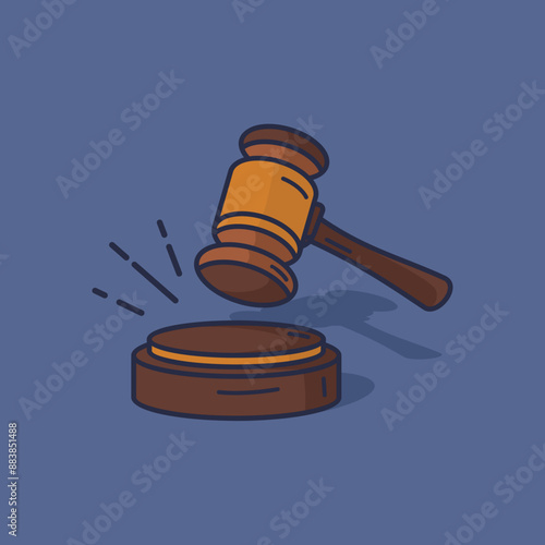 wooden hammer sign of law and justicevector illustration.cartoon style.suitable for icon or symbol